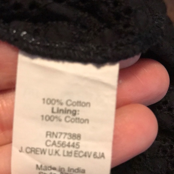 J. Crew black eyelet short sleeve tuxedo front top - Picture 8 of 8